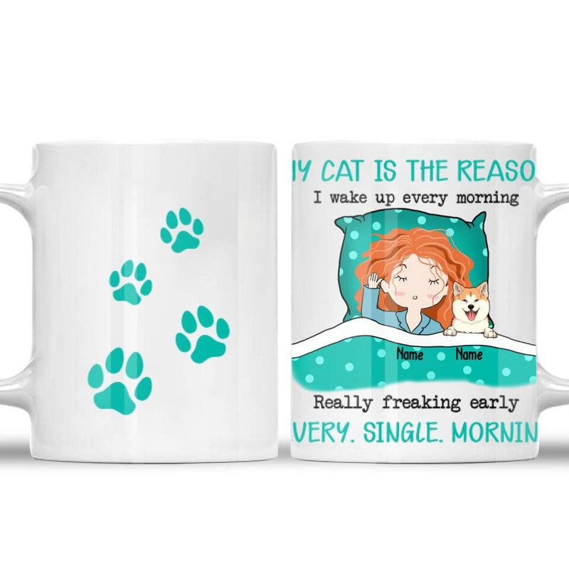 Personalized Dog Breeds White Mug, Gifts For Dog Moms, My Dogs Are The Reason I Wake Up Every Morning