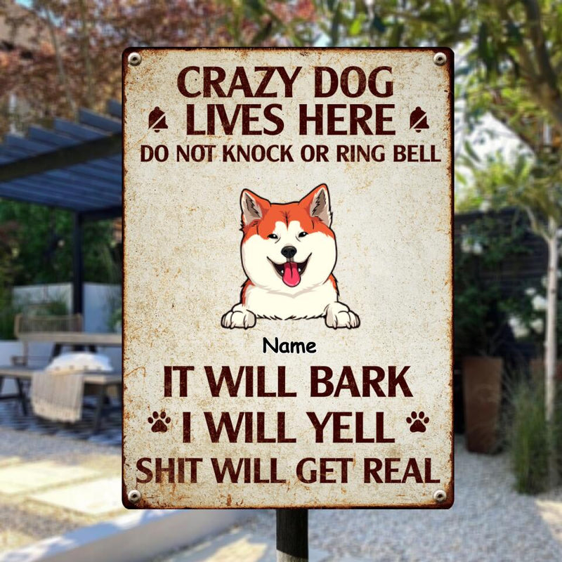 Warning Metal Yard Sign, Gifts For Dog Lovers, Do Not Knock Or Ring The Bell They Will Bark I Will Yell