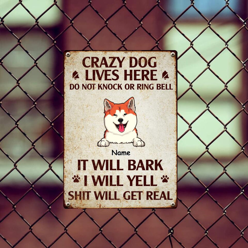 Warning Metal Yard Sign, Gifts For Dog Lovers, Do Not Knock Or Ring The Bell They Will Bark I Will Yell