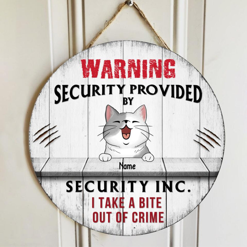 Warning Custom Wooden Sign, Gifts For Pet Lovers, Security Provided By Security Inc. We Take A Bite