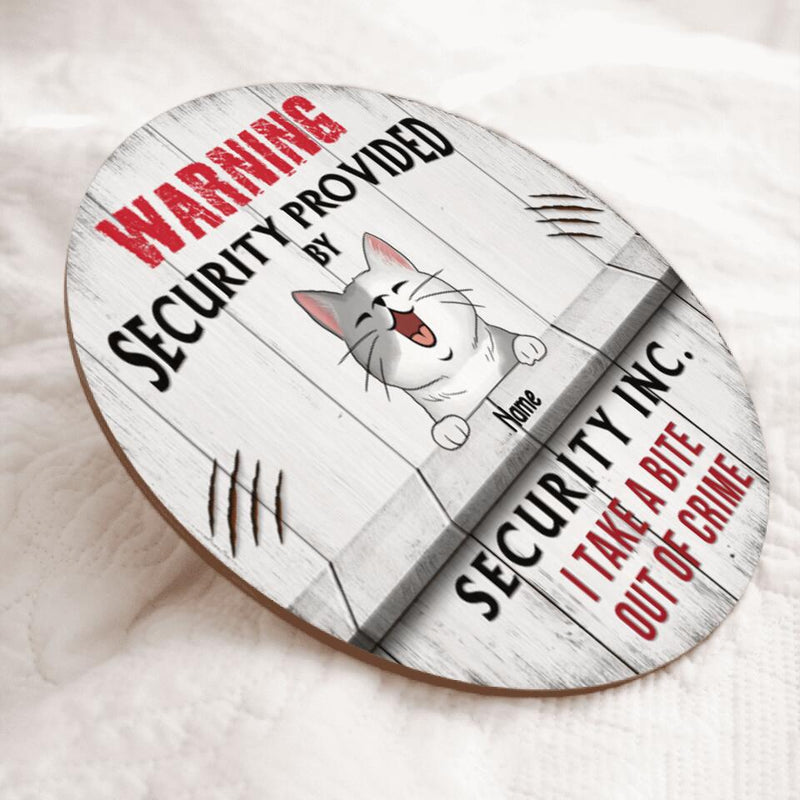 Warning Custom Wooden Sign, Gifts For Pet Lovers, Security Provided By Security Inc. We Take A Bite