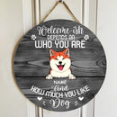 Welcome-ish Custom Wooden Sign, Gifts For Dog Lovers, Depends On How Much You Like Dogs Welcome Signs