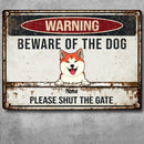 Beware Of The Dogs Metal Yard Sign, Gifts For Dog Lovers, Please Shut The Gate Funny Warning Signs