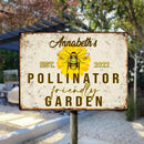 Metal Garden Sign, Pollinator Friendly Garden Bee And Flower, Personalized Housewarming Gifts