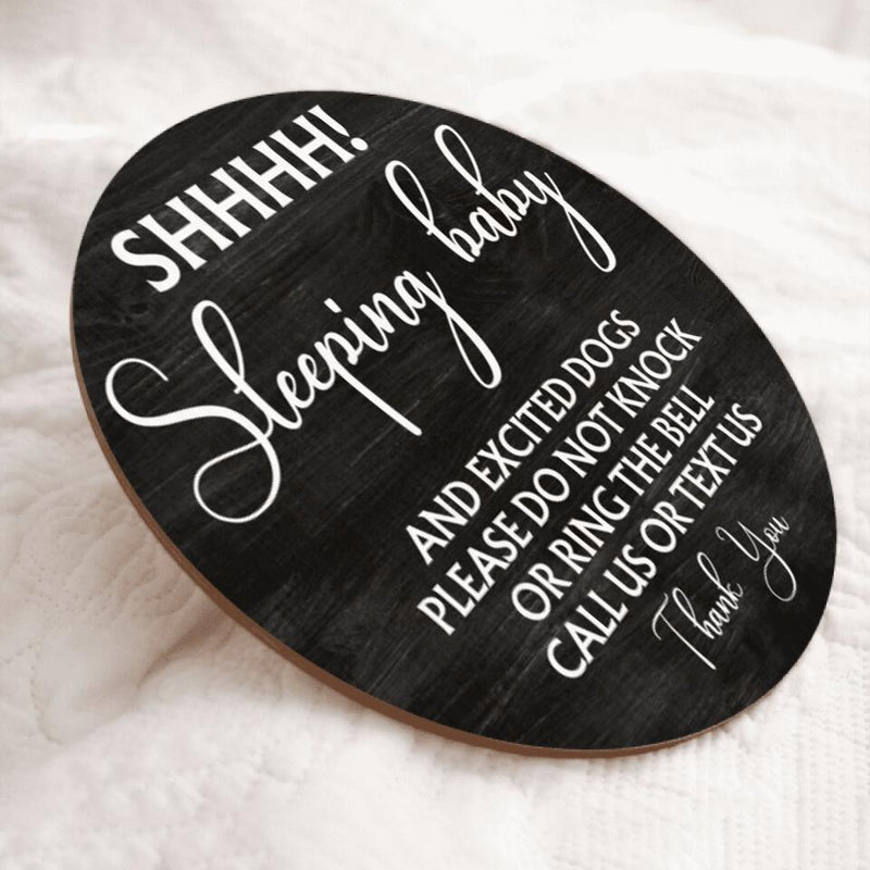 Personalized Wood Signs, Gifts For Dog Lovers, Shh Sleeping Baby And Excited Dogs Please Do Not Knock