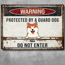 Metal Yard Sign, Gifts For Dog Lovers, Protected By Guard Dogs Do Not Enter Funny Warning Signs