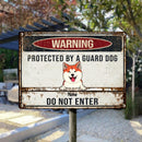 Metal Yard Sign, Gifts For Dog Lovers, Protected By Guard Dogs Do Not Enter Funny Warning Signs