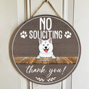 No Soliciting Custom Wooden Sign, Gifts For Dog Lovers, Thank You Personalized Housewarming Gifts