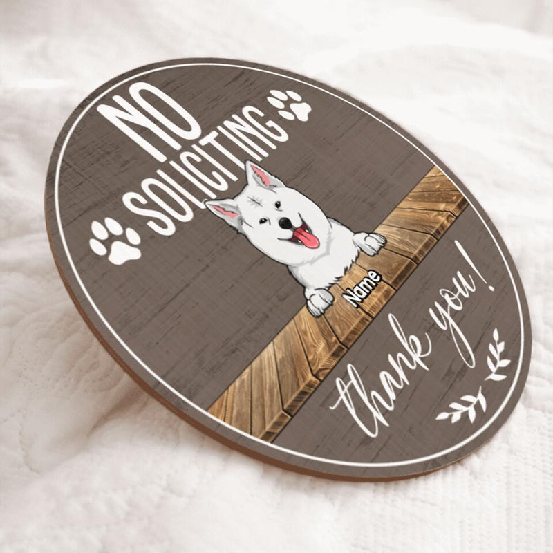 No Soliciting Custom Wooden Sign, Gifts For Dog Lovers, Thank You Personalized Housewarming Gifts
