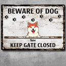Beware Of Dogs Metal Yard Sign, Gifts For Dog Lovers, Keep Gate Closed Funny Warning Signs