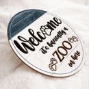 Personalized Wood Signs, Gifts For Pet Lovers, It's Basically A Zoo In Here Welcome Signs