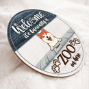 Personalized Wood Signs, Gifts For Dog Lovers, It's Basically A Zoo In Here Welcome Door Signs