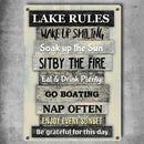 Metal Lake Sign, Lake Rules Wake Up Smiling Soak Up The Sun Sit By The Fire, Personalized Housewarming Gifts