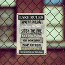 Metal Lake Sign, Lake Rules Wake Up Smiling Soak Up The Sun Sit By The Fire, Personalized Housewarming Gifts