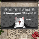 Welcome To My Home Custom Doormat, Gifts For Cat Lovers, Hope You Like Cats Front Door Mat