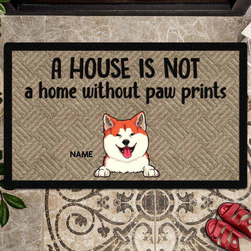 Personalized Doormat, Gifts For Dog Lovers, A House Is Not A Home Without Paw Prints Front Door Mat