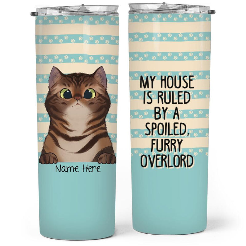 My Life Is Ruled By A Spoiled, Furry, Overlord - Personalized Cat Tumbler