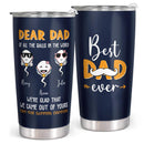 Best Dad Ever - Dear Dad Of All The Balls In The World - Navy Custom Tumbler - Gift For Dad, Father