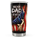 Best Dad Ever - Veteran American Flag Background - Personalized Custom Tumbler - Gift For Dad, Father