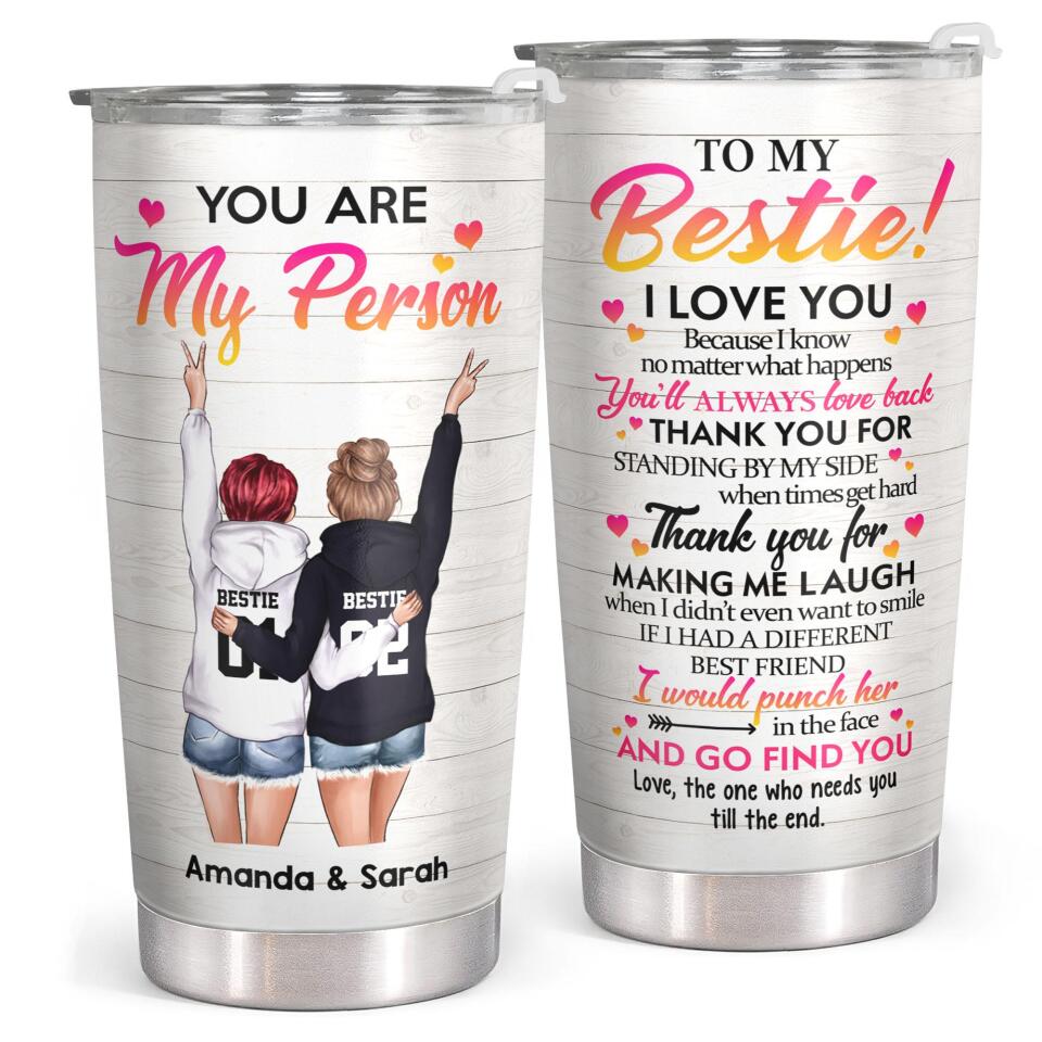 Best Friend Floral 20oz Stainless Steel Tumbler - Gifts for Best