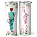 Floral Nurse Week 2022 Tumbler - Personalized Custom Skinny Tumbler - Gift For Nurse