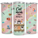 This Cat Mom Belongs To - Pastel Color - Personalized Cat Tumbler