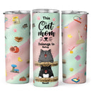 This Cat Mom Belongs To - Pastel Color - Personalized Cat Tumbler