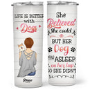 Life Is Beter With Dogs, Girl & Dogs, Personalized Dog Breeds Tumbler, Gifts For Dog Lovers