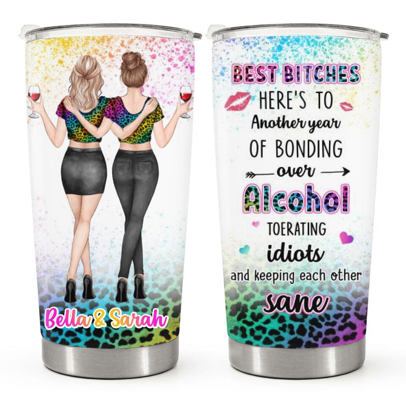 Best Bitches - Glitter Personalized Custom Tumbler - Birthday Christmas Gift For Best Friend, Bestie, BFF