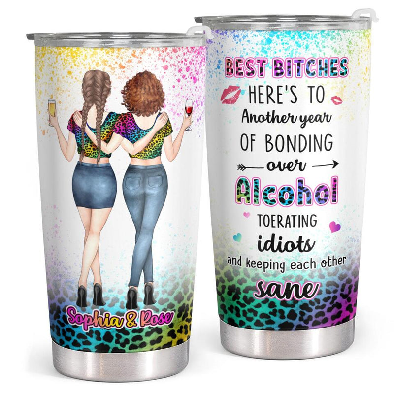 Best Bitches - Glitter Personalized Custom Tumbler - Birthday Christmas Gift For Best Friend, Bestie, BFF