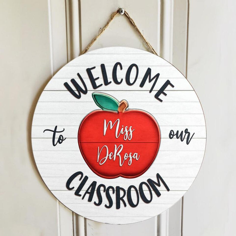 Personalized Name Classroom Welcome Teacher Sign - Best Teacher Appreciation Week Gift Ideas