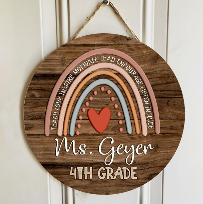 Personalized Name Teacher Welcome Signs Door Decor - Appreciation End Of Year Teacher Gifts