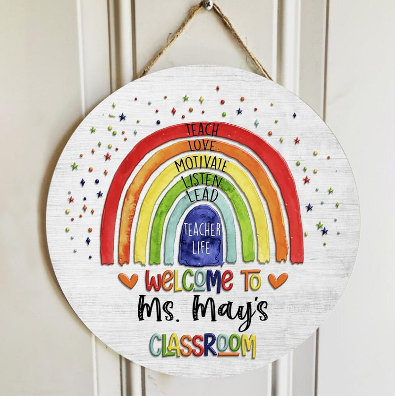 Personalized Teacher Door Hangers Welcome Sign Door Decor - Teacher Appreciation Week Gifts