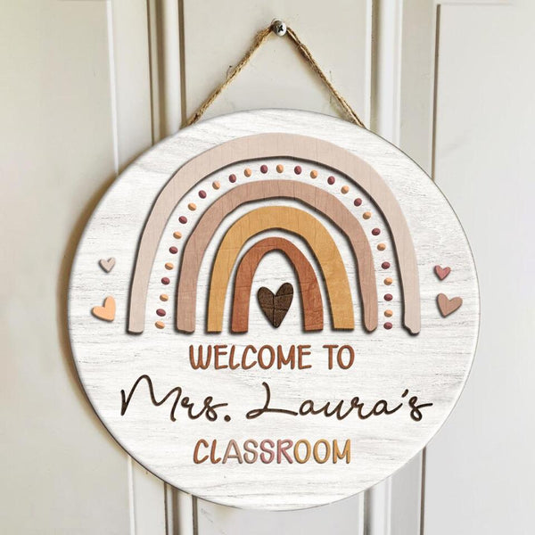 Personalized Teacher Name Signs Door Hanger Decor - Teacher Christmas Gift Ideas