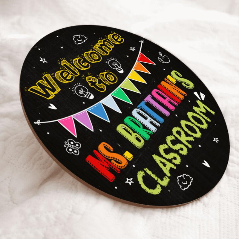 Personalized Name Teacher Door Hanger Classroom Signs - Best Teacher Gifts Ideas