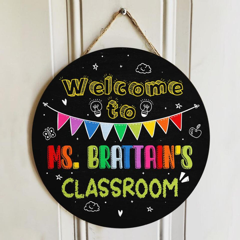 Personalized Name Teacher Door Hanger Classroom Signs - Best Teacher Gifts Ideas