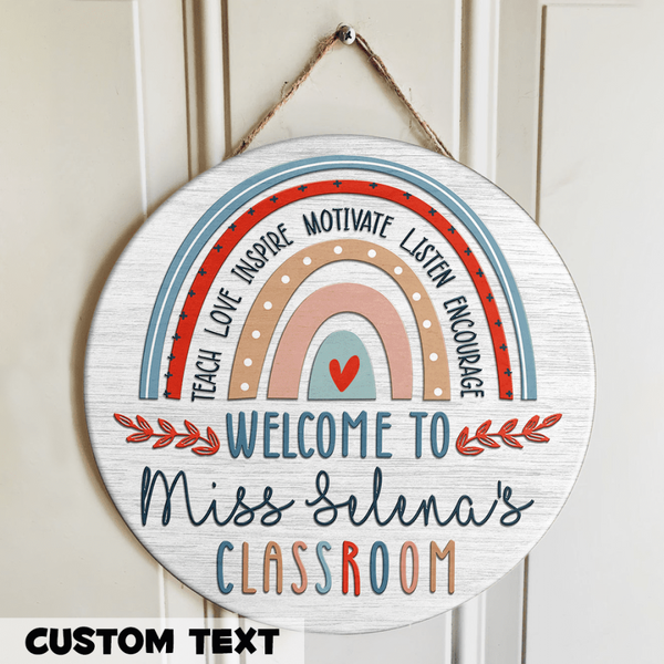 Personalized Name Welcome Teacher Door Hanger For Classroom - Back to school Teacher Gifts