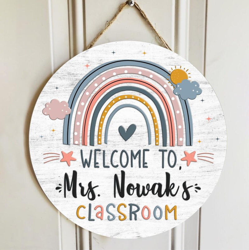 Personalized Name Welcome Teacher Door Hangers For Classroom - Best Teacher Gifts