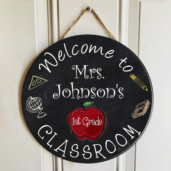 Personalized Name Welcome Teacher Signs For Classroom - Christmas Gifts For Teachers