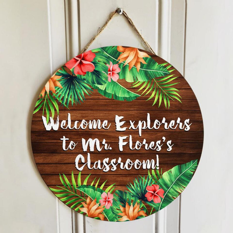 Personalized Name Classroom Welcome Teacher Sign - Best Teachers Appreciation Gifts