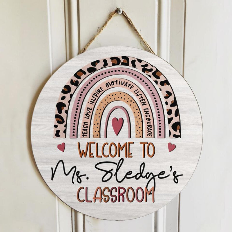 Personalized Name Welcome Teacher Signs For Classroom  - Best Gifts For Teachers