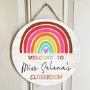 Personalized Name Teacher Door Hanger Classroom Signs - Unique Teacher Christmas Gift Ideas