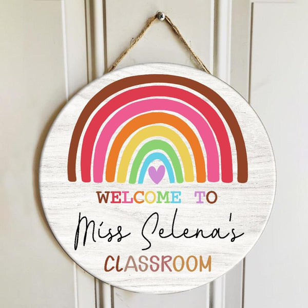 Personalized Name Teacher Door Hanger Classroom Signs - Unique Teacher Christmas Gift Ideas