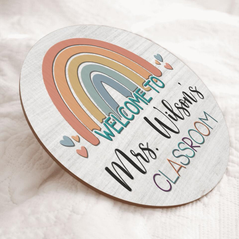 Personalized Name Welcome Classroom Teacher Door Signs - Best Appreciation Gift For Teacher