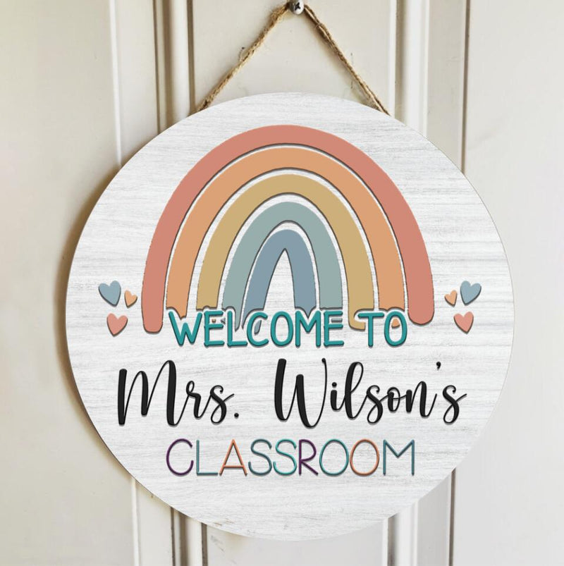 Personalized Name Welcome Classroom Teacher Door Signs - Best Appreciation Gift For Teacher