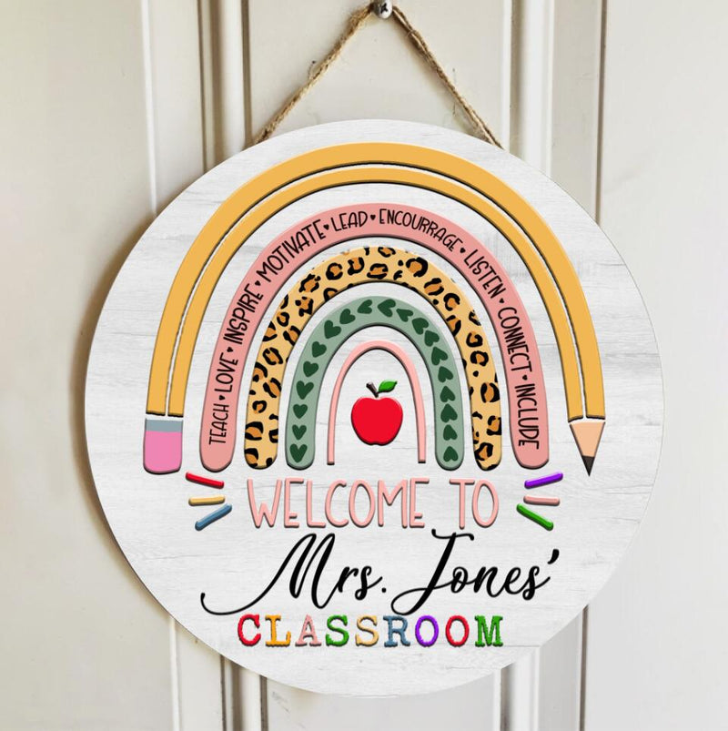 Personalized Name Teacher Signs For Classroom - Best Gift For Teacher From Student