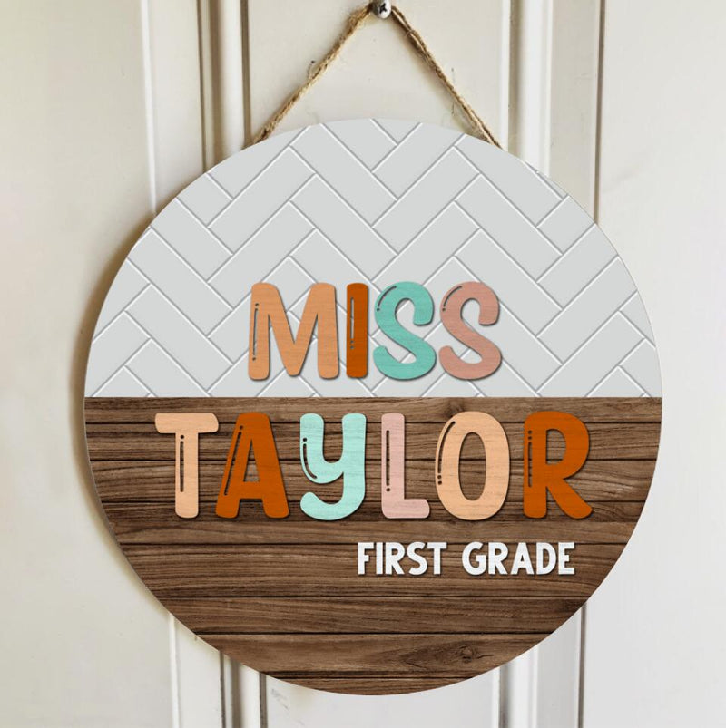 Personalized Name Teacher Name Signs For Door Decor - Thanksgiving Gifts For Teachers