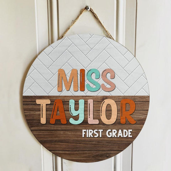 Personalized Name Teacher Name Signs For Door Decor - Thanksgiving Gifts For Teachers