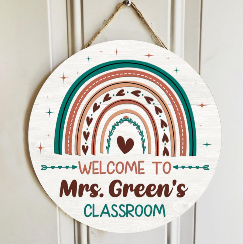 Personalized Name Welcome Teacher Sign For Classroom - Teacher Appreciation Gift Ideas