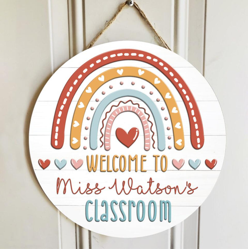 Personalized Name Teacher Signs Door Hangers For Classroom - Best Gift Ideas For Teachers